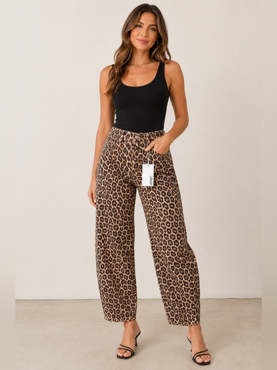 Vervet Denim - 🐆 NWT Vervet “Kate” Leopard Print Barrel Leg Jeans 🐆 #1134